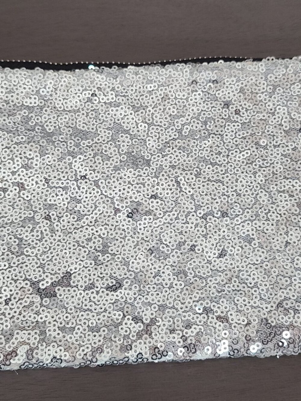 Silver Sequin Cosmetic Bag